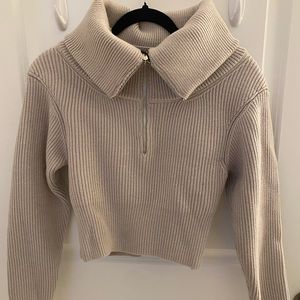 Jacquemus Risoul Dupe — Quarter Zip Thick Cropped Sweater